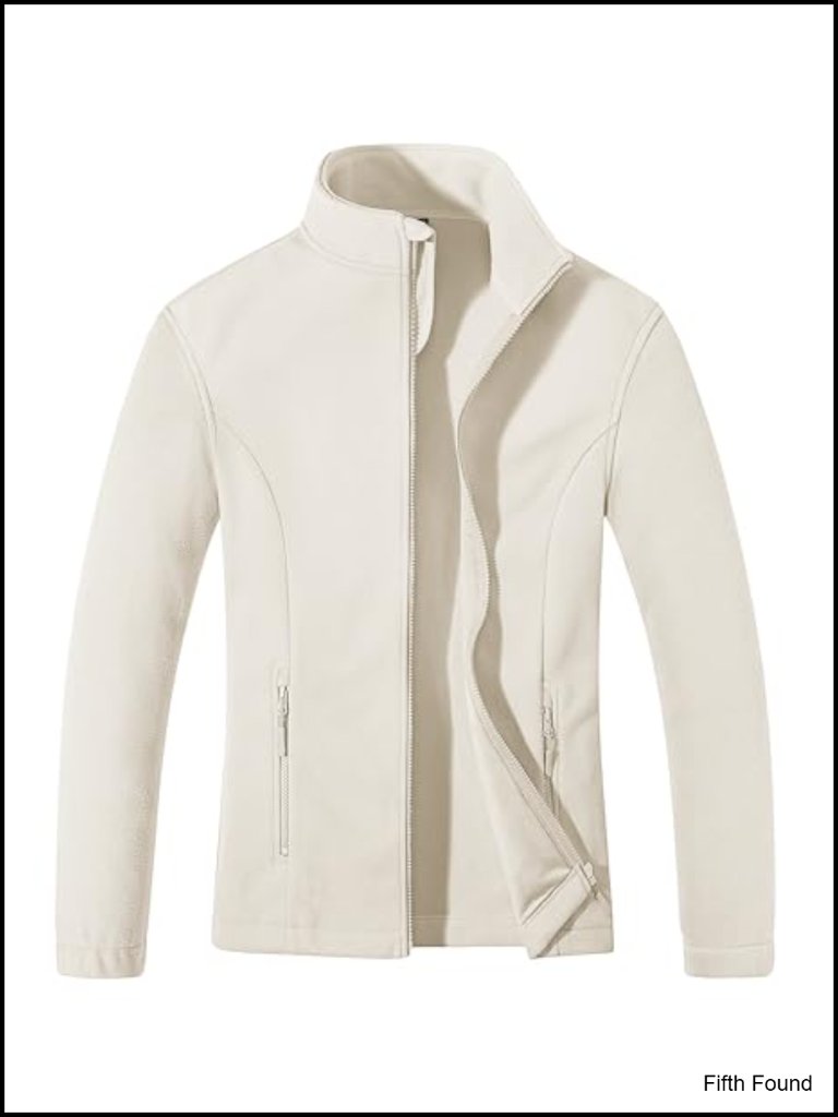 Fleece Jacket Zip Up Lightweight Soft Long Sleeve With Pockets Winter